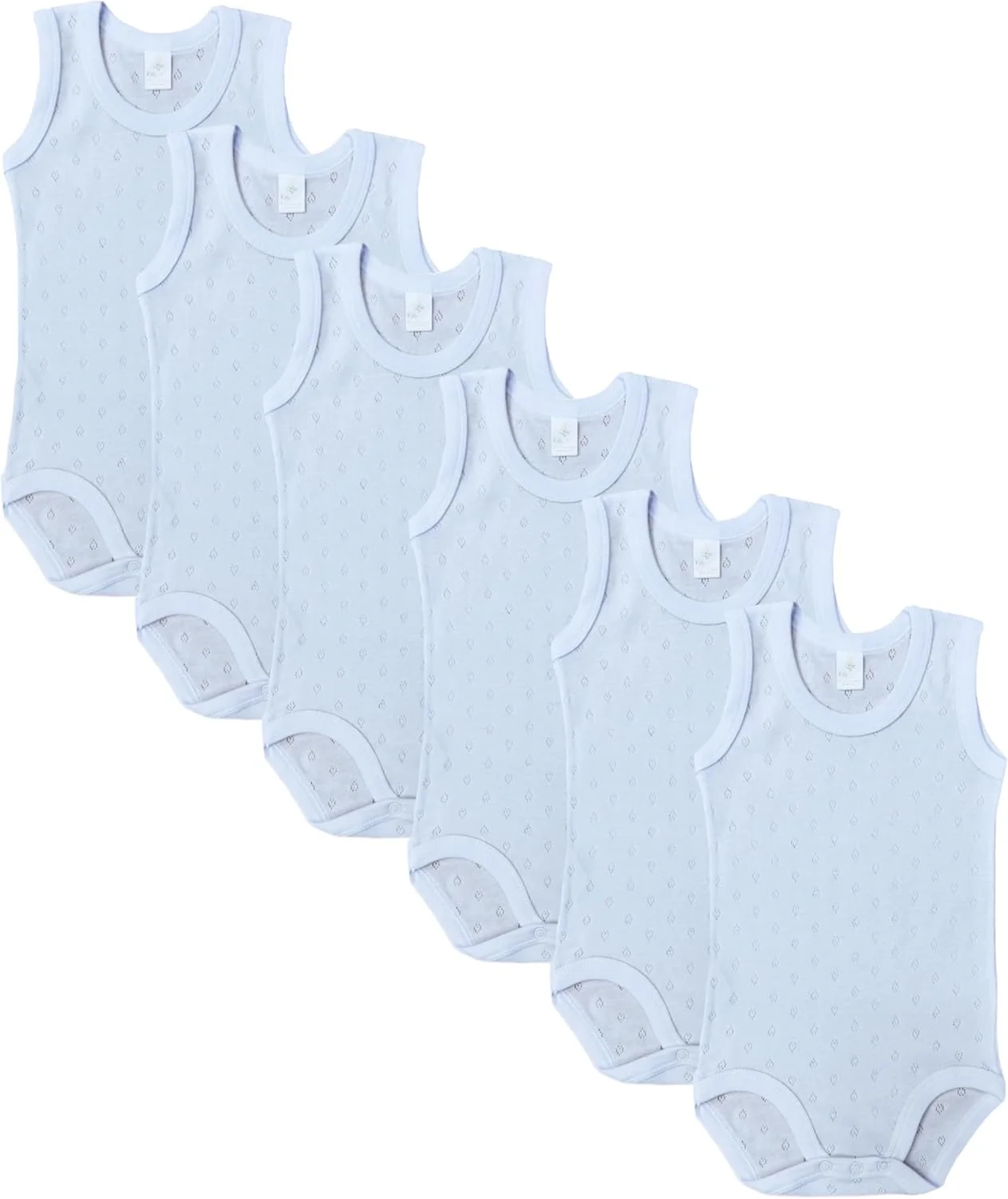 ست 6 تکه بادی زیرپوش نوزادی پسرانه باربتوز، پنبه 100% سفید