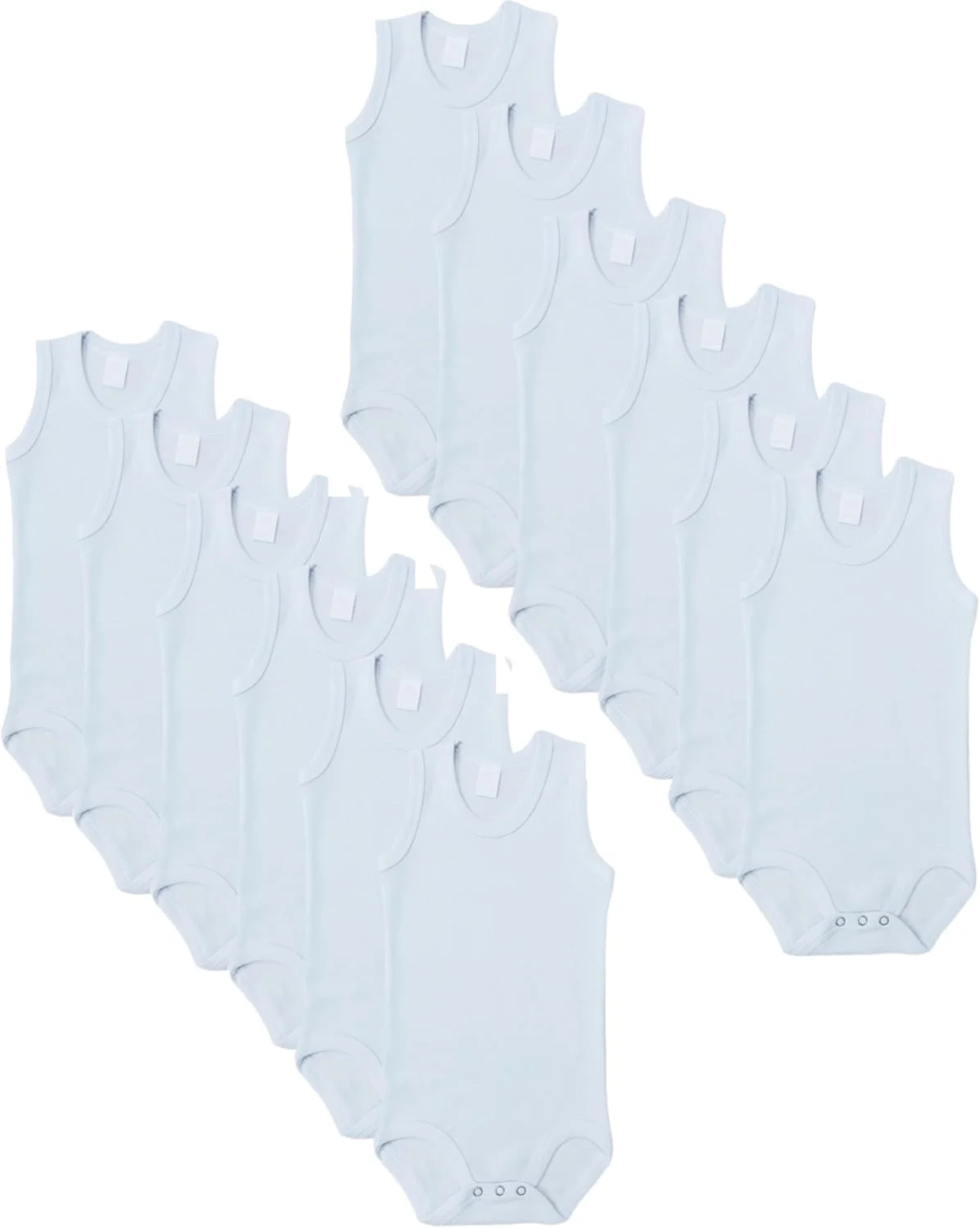 ست 12 عددی بادی زیرپوش نوزادی پسرانه barbtoz، پنبه 100% سفید