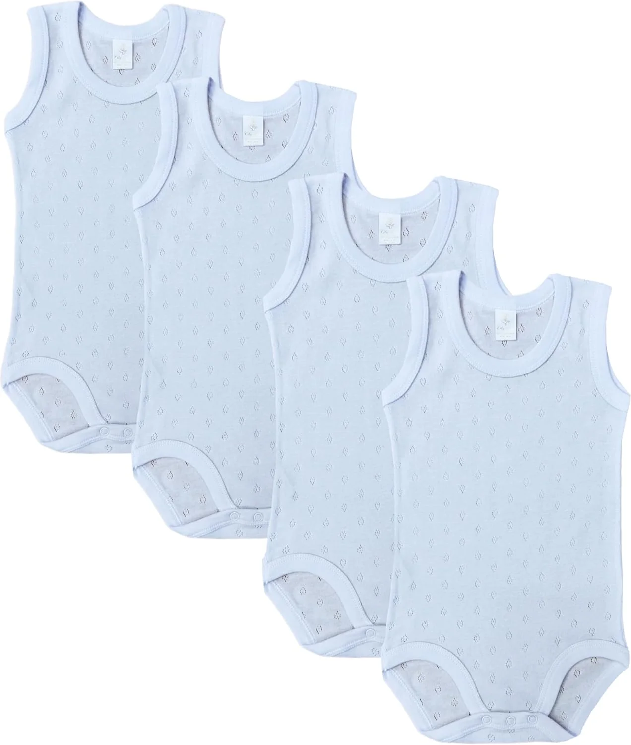 ست زیرپوش نخی نوزاد پسرانه 4 تکه باربتوز مدل سوراخ دار، 100% پنبه، سفید ست زیرپوش نخی نوزاد پسرانه 4 تکه باربتوز مدل سوراخ دار، 100% پنبه، سفید