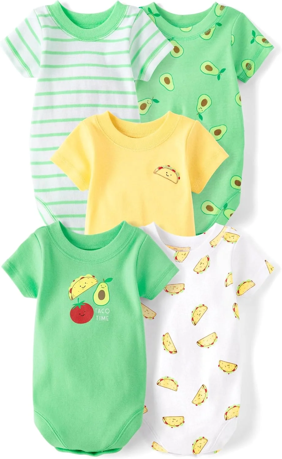 لباس زیر دکمه دار آستین کوتاه نوزادی The Children's Place (بسته 5 عددی) پنبه 100% لباس زیر دکمه دار آستین کوتاه نوزادی The Children's Place (بسته 5 عددی) پنبه 100%