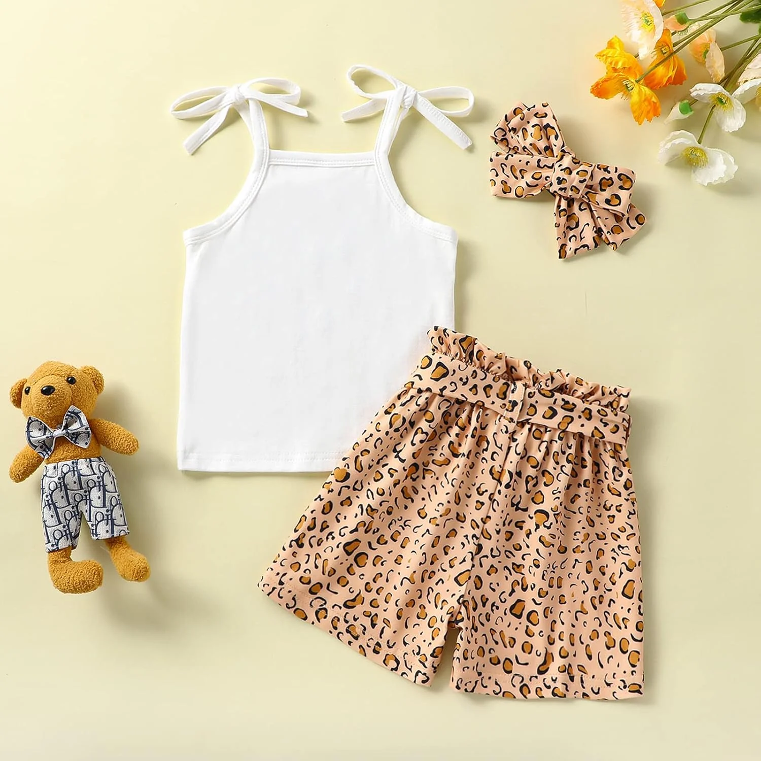 لباس تولد دخترانه CHAUKAREAUL طرح Wild 1-5، تیشرت آستین کوتاه، بادی، شلوار دمپا گشاد پلنگی لباس تولد دخترانه CHAUKAREAUL طرح Wild 1-5، تیشرت آستین کوتاه، بادی، شلوار دمپا گشاد پلنگی