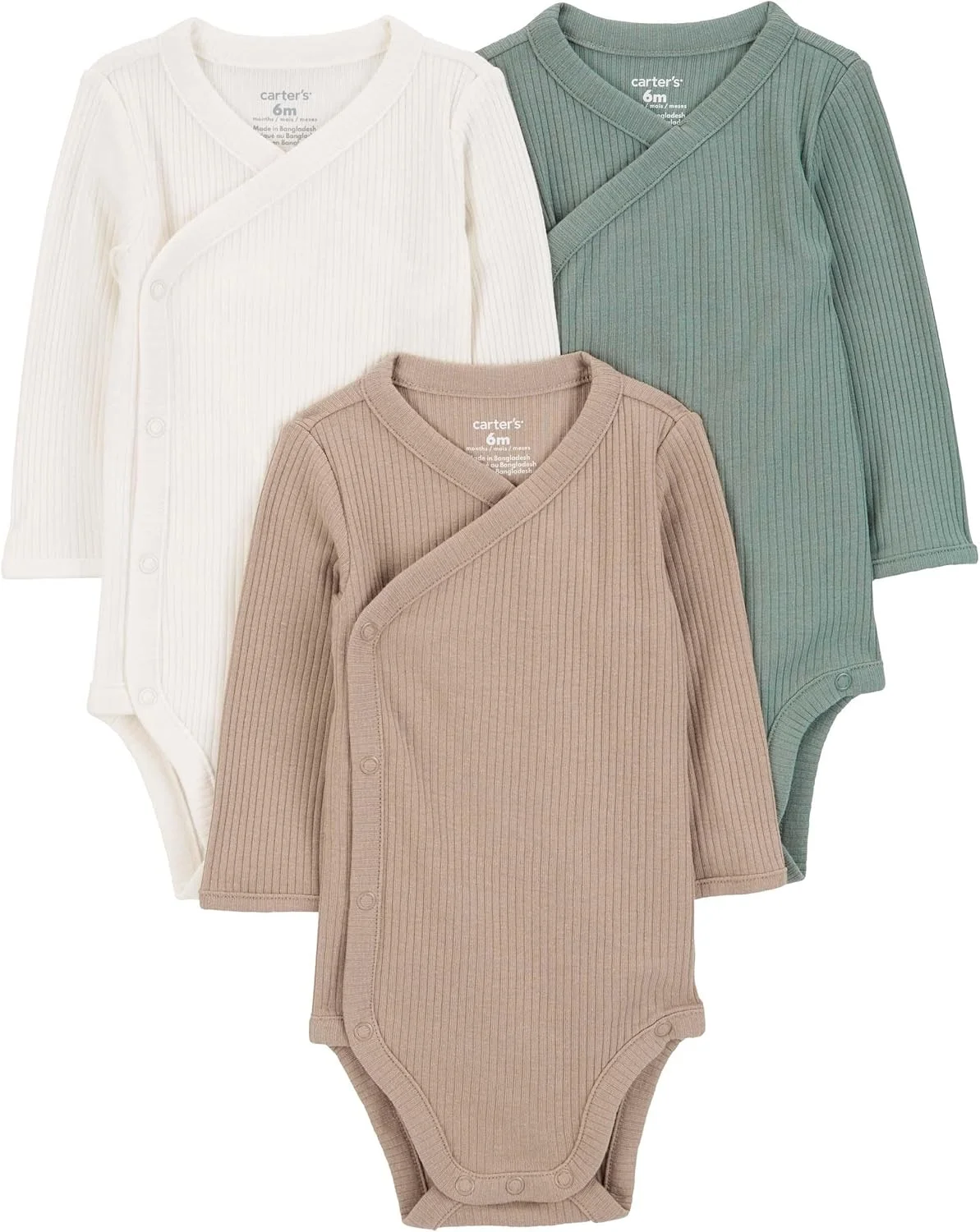 ست 3 عددی بادی نوزادی آستین بلند دکمه دار Carter's (پسرانه) ست 3 عددی بادی نوزادی آستین بلند دکمه دار Carter's (پسرانه)