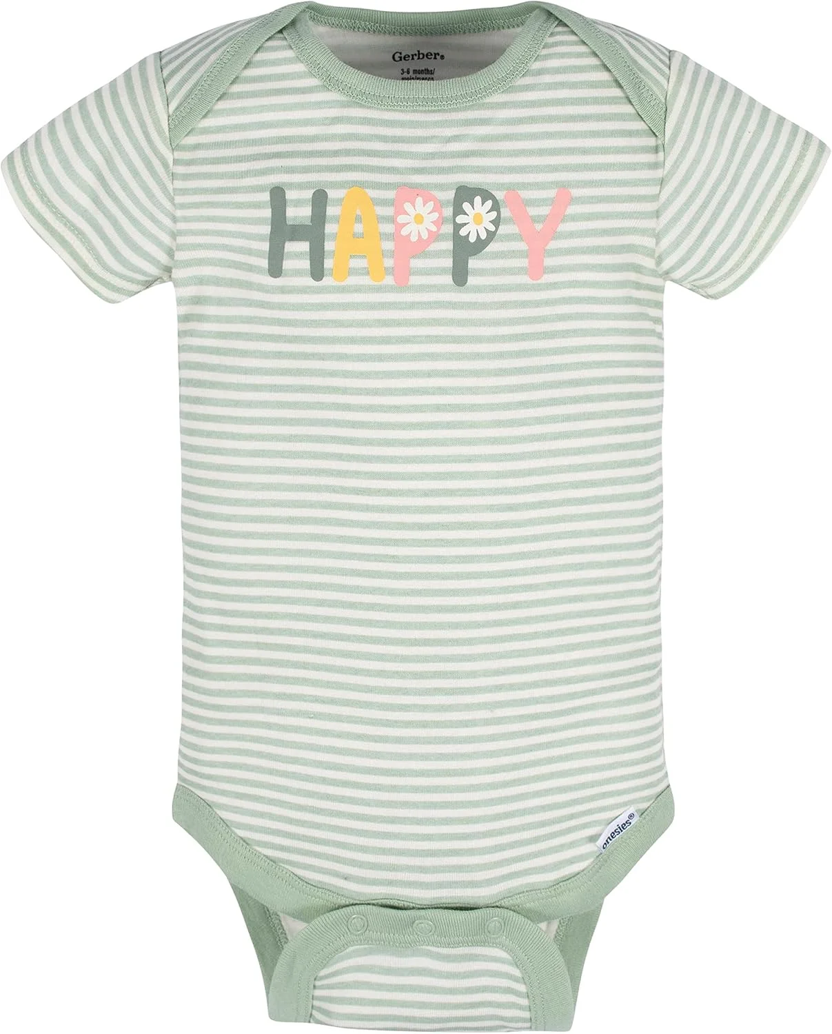 لباس زیر دکمه دار آستین کوتاه نوزادی دخترانه Gerber، بسته 8 عددی لباس زیر دکمه دار آستین کوتاه نوزادی دخترانه Gerber، بسته 8 عددی