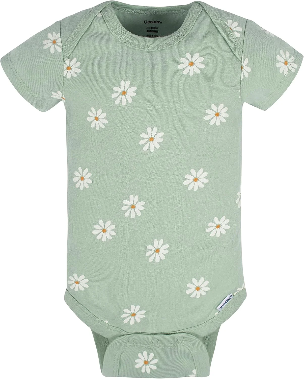 لباس زیر دکمه دار آستین کوتاه نوزادی دخترانه Gerber، بسته 8 عددی لباس زیر دکمه دار آستین کوتاه نوزادی دخترانه Gerber، بسته 8 عددی