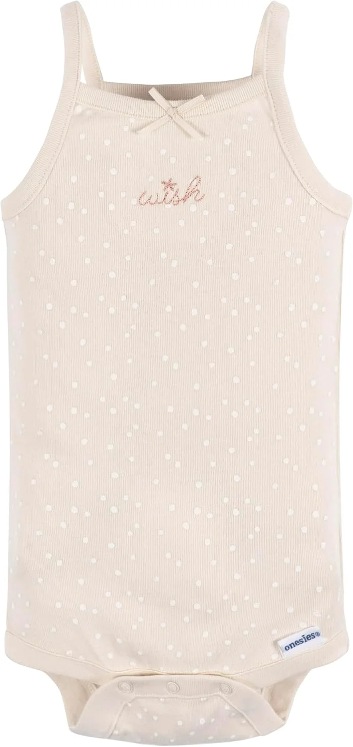 لباس زیر دکمه دار نوزاد دخترانه Gerber، بسته چندتایی بدون آستین