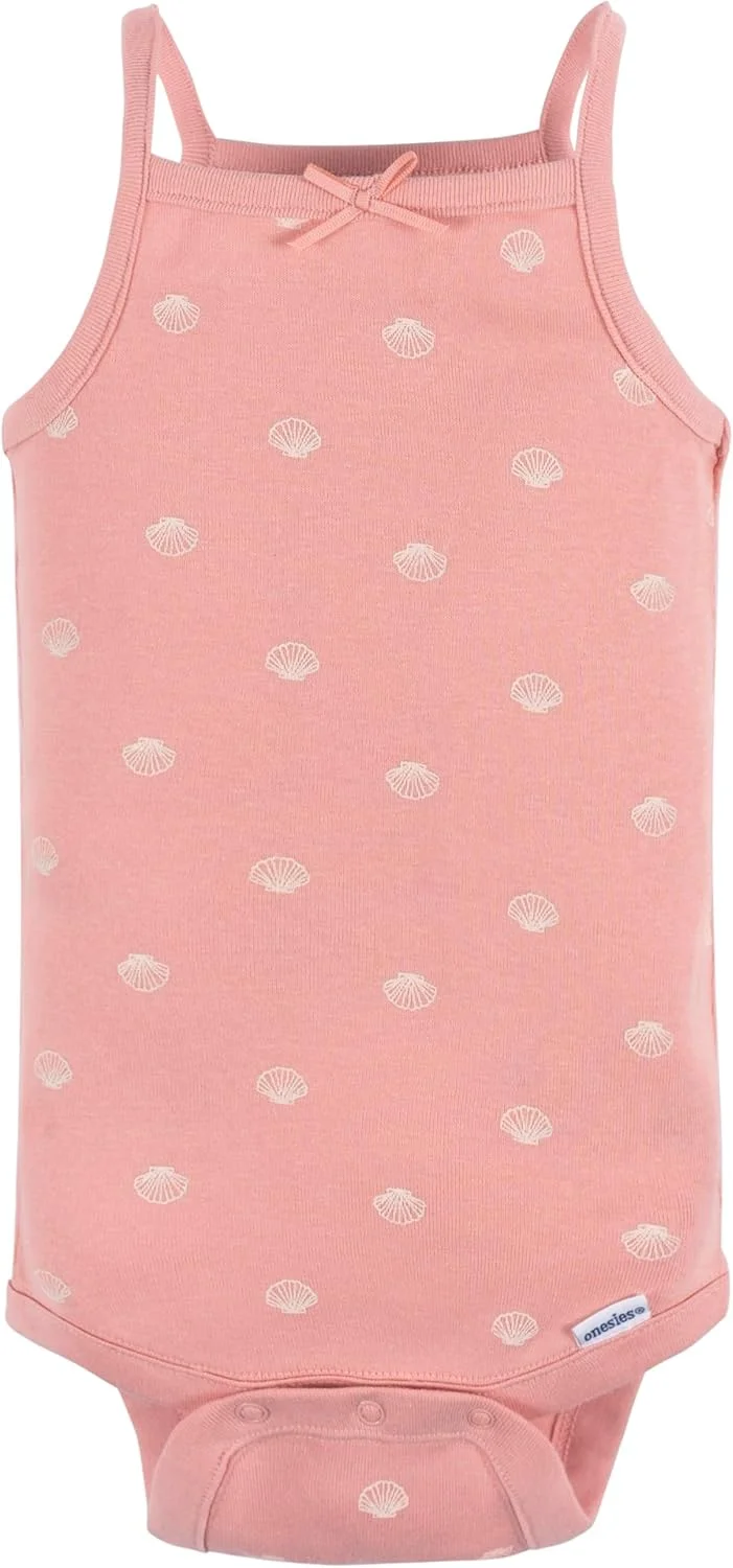 لباس زیر دکمه دار نوزاد دخترانه Gerber، بسته چندتایی بدون آستین