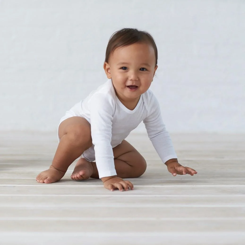 لباس زیر دکمه دار آستین بلند نوزادی گربر، بسته 6 عددی