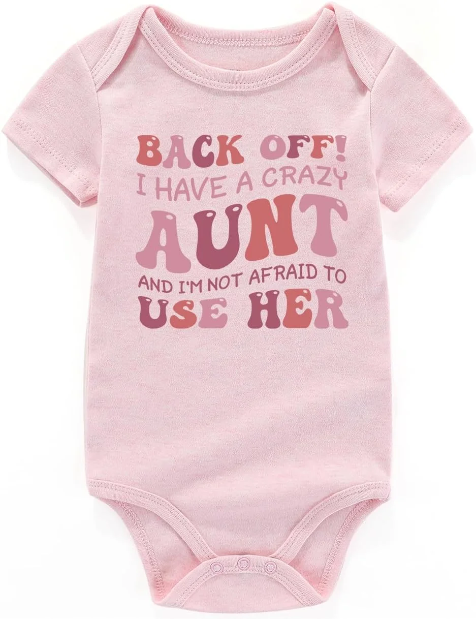 shlrzy لباس نوزادی دخترانه طرح "عمه دیوانه"، لباس های دخترانه نوزادی، لباس بادی دخترانه "بهترین دوست عمه"