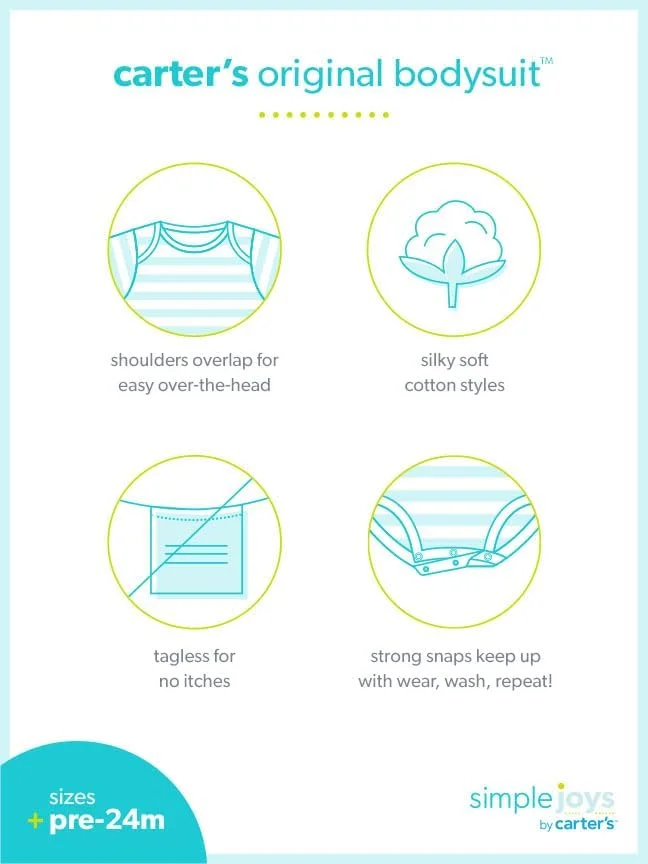 لباس بادی آستین بلند نوزادی 7 عددی Simple Joys by Carter's