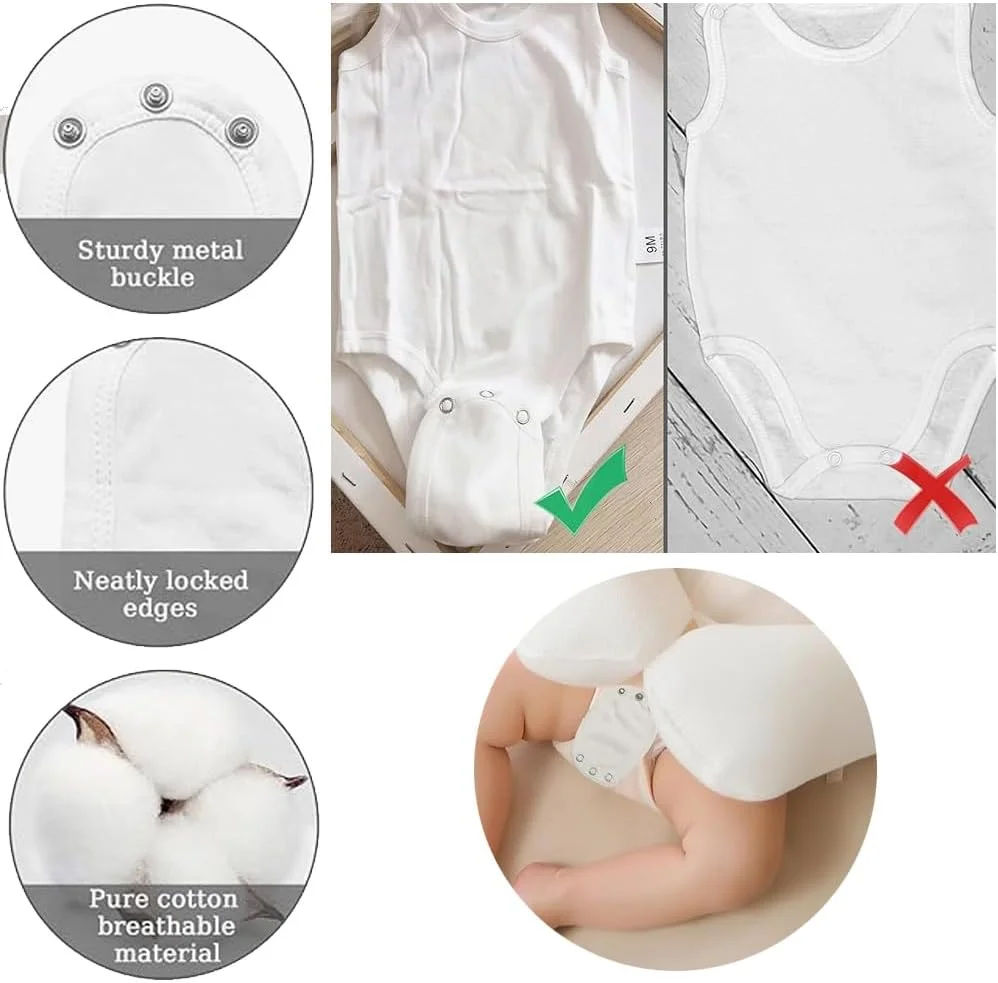 XINTANGXIA بسته 4 عددی افزایش دهنده طول لباس نوزاد دکمه دار سفید قابل تنظیم برای لباس های زیر دکمه دار و رامپر XINTANGXIA بسته 4 عددی افزایش دهنده طول لباس نوزاد دکمه دار سفید قابل تنظیم برای لباس های زیر دکمه دار و رامپر