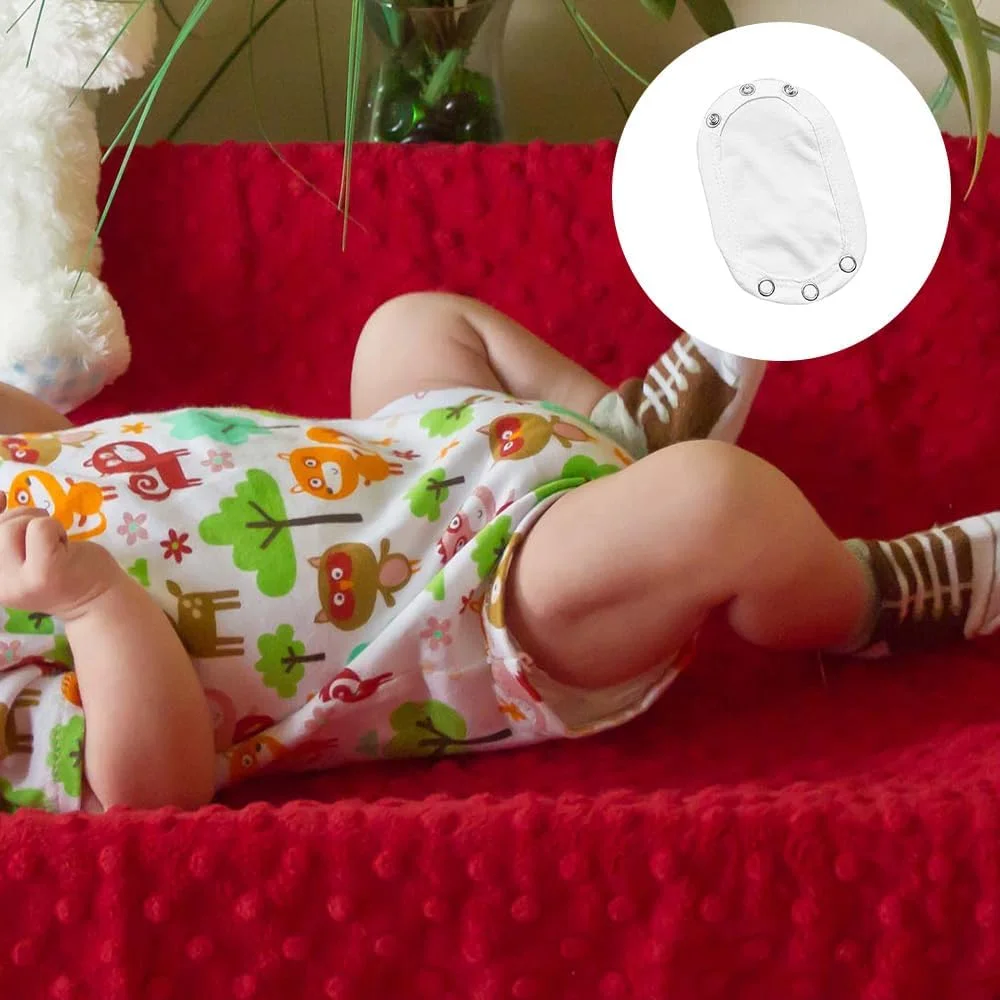 XINTANGXIA بسته 4 عددی افزایش دهنده طول لباس نوزاد دکمه دار سفید قابل تنظیم برای لباس های زیر دکمه دار و رامپر XINTANGXIA بسته 4 عددی افزایش دهنده طول لباس نوزاد دکمه دار سفید قابل تنظیم برای لباس های زیر دکمه دار و رامپر