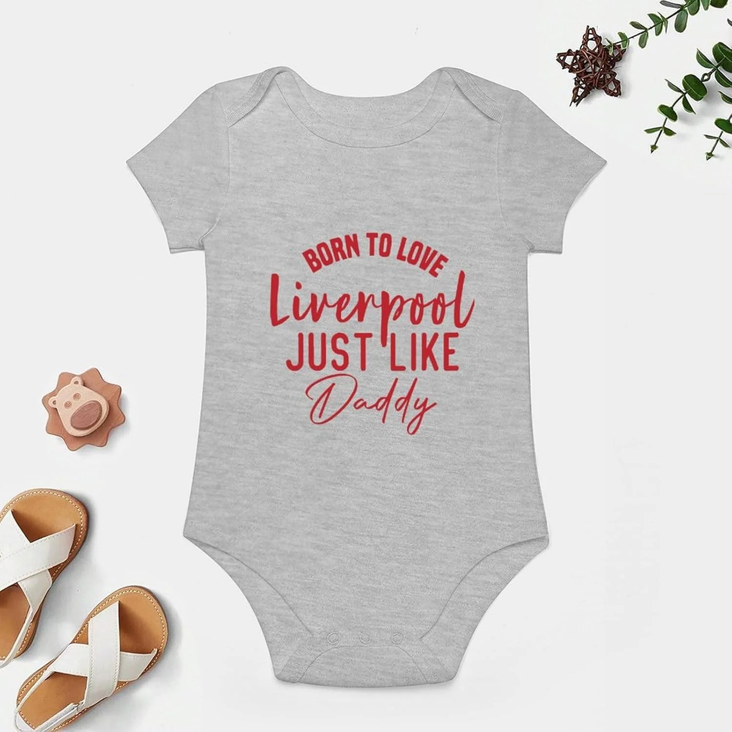 لباس نوزادی وینگ یانگ طرح Born To Love Liverpool Just Like Daddy، لباس نوزاد، آستین کوتاه، رامپر دخترانه سفید لباس نوزادی وینگ یانگ طرح Born To Love Liverpool Just Like Daddy، لباس نوزاد، آستین کوتاه، رامپر دخترانه سفید