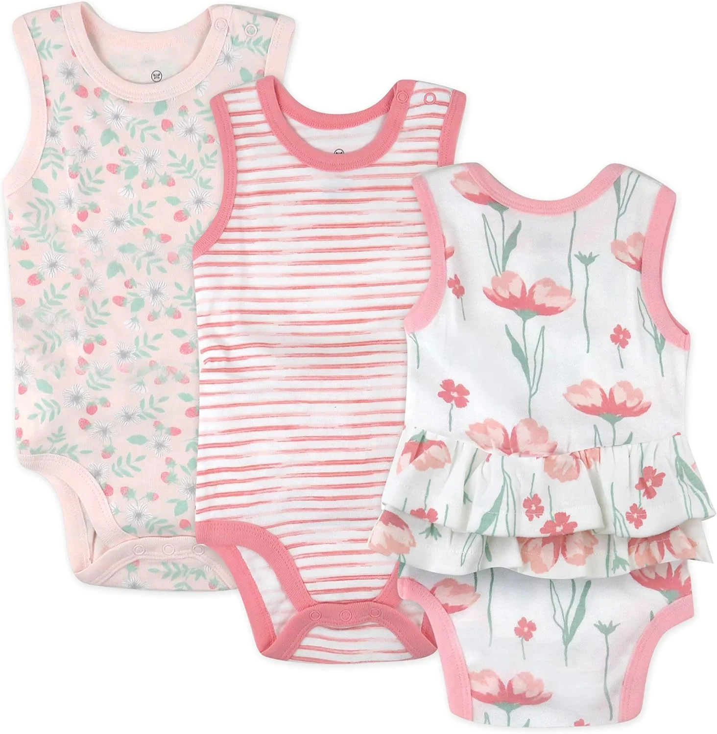 بادی آستین حلقه ای نوزادی پنبه ارگانیک HonestBaby بسته چندتایی