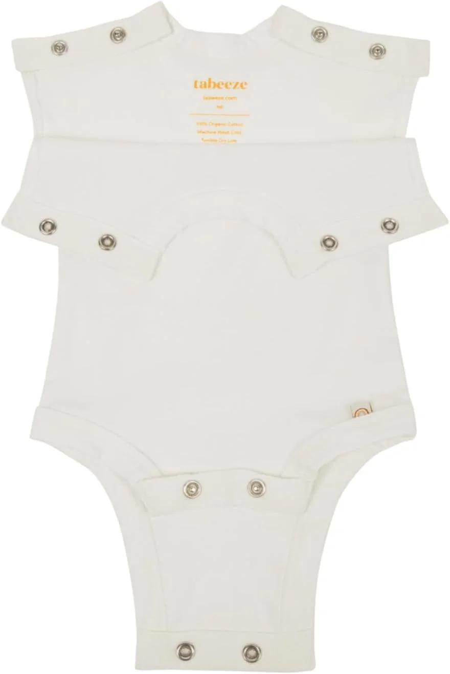 بادی زیر دکمه دار نوزادی Tabeeze، لباس یکسره با دکمه های بالایی، همانطور که در Shark Tank دیده شد، 100% پنبه ارگانیک GOTS، لباس پسرانه/دخترانه