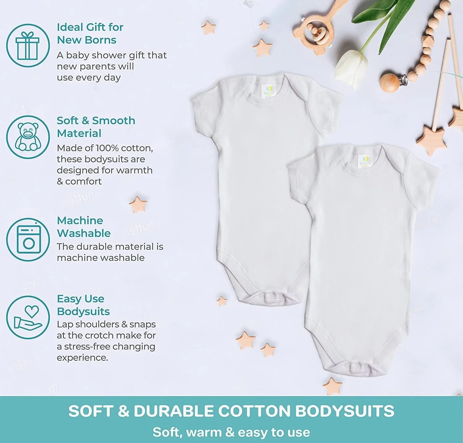 بادی آستین کوتاه نخی پنبه ای نوزادی Spasilk