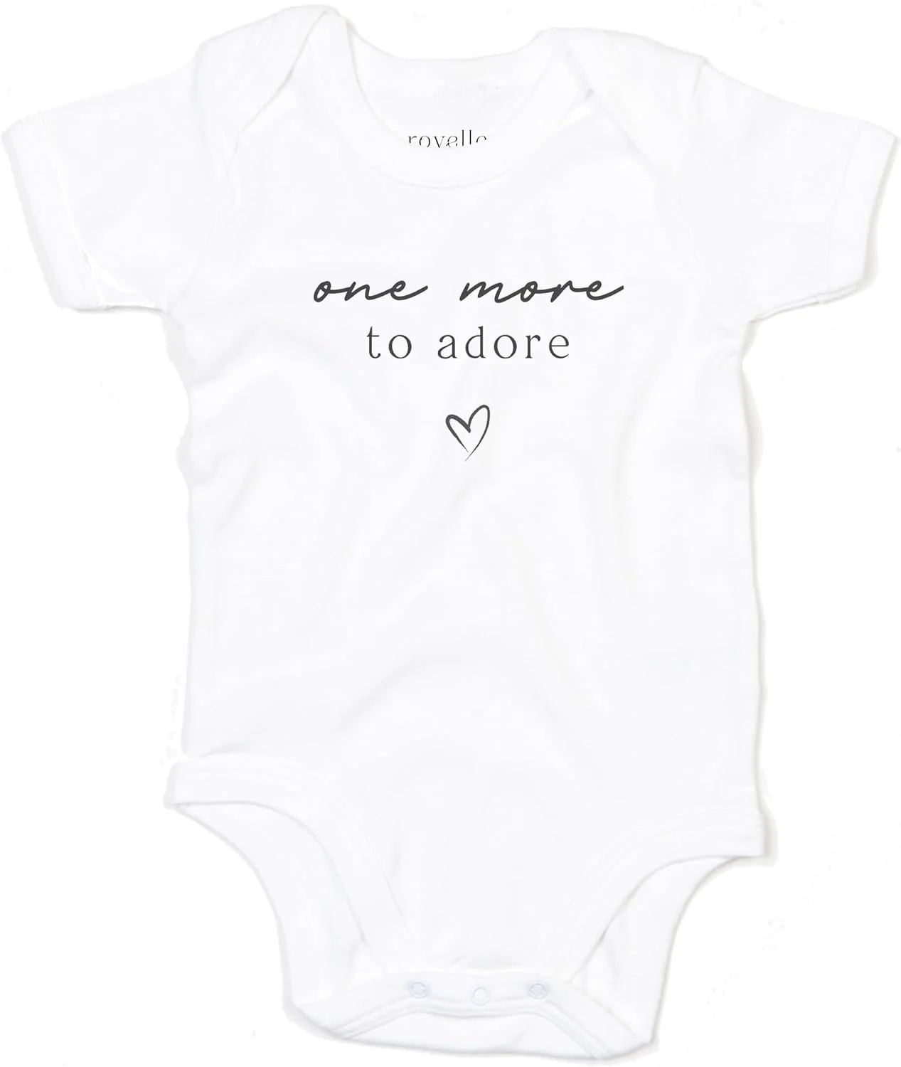 رویال استیونز، لباس زیر دکمه دار نوزادی با طرح "اعلام بارداری، به زودی نوزاد، یک نفر دیگر برای دوست داشتن"، پنبه ای، آستین کوتاه، مناسب پسران و دختران، سفید، 0 ماه