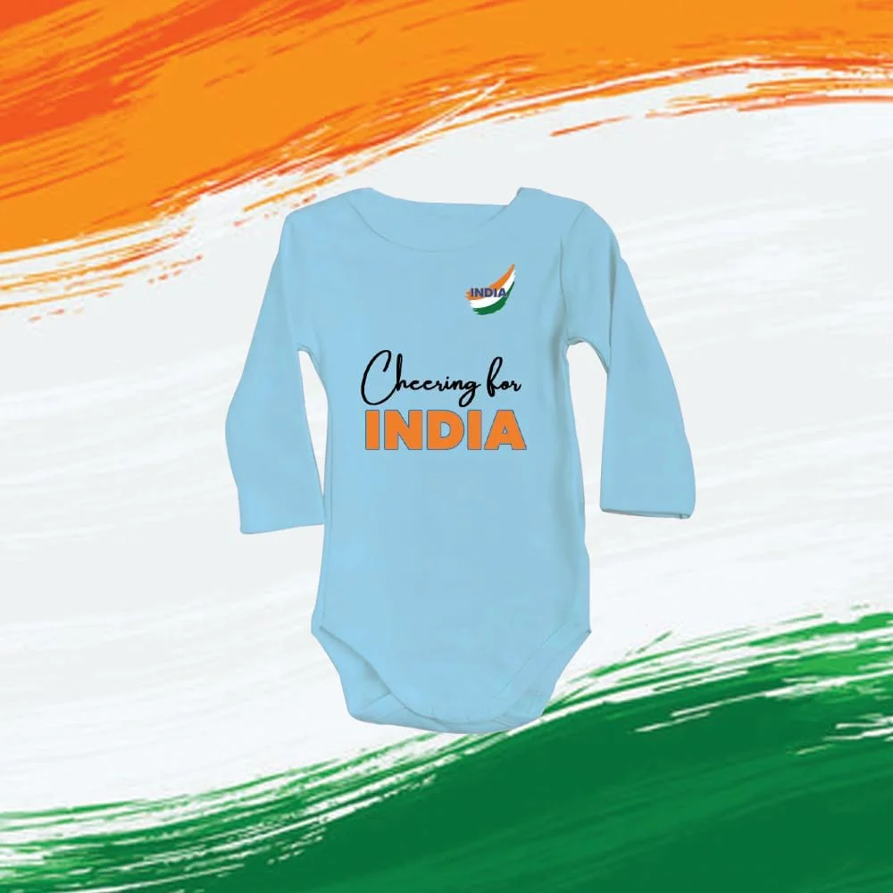 رامپر نوزادی شخصیسازی شده برای نوزادان پسر و دختر - طرح تشویق برای هند - نام و شماره قابل تنظیم - بادی آستین بلند نرم پنبهای - مناسب برای طرفداران کوچک کریکت رامپر نوزادی شخصیسازی شده برای نوزادان پسر و دختر - طرح تشویق برای هند - نام و شماره قابل تنظیم - بادی آستین بلند نرم پنبهای - مناسب برای طرفداران کوچک کریکت