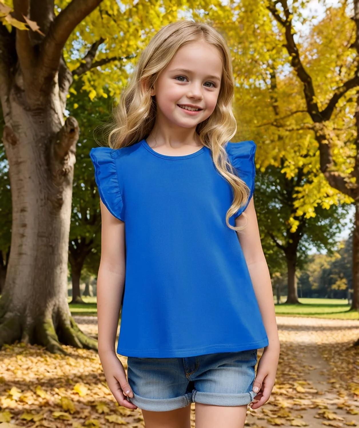 ZFZDRen تیشرت دخترانه بچه گانه، بلوز رنگ ثابت، تاپ چین دار، تیشرت های نخی پایه، پیراهن ساده