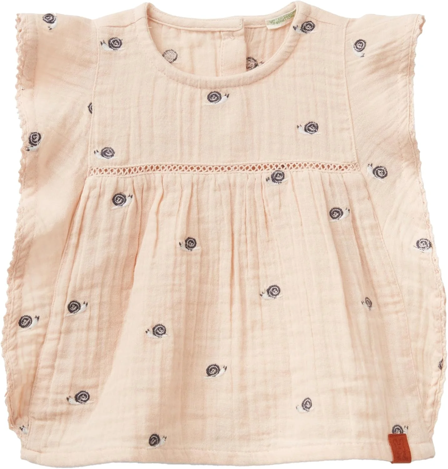 پیراهن دخترانه نوزادی United Colors of Benetton مدل Camicia S/M 52QFAQ00O، صورتی، 56 سانتی متر