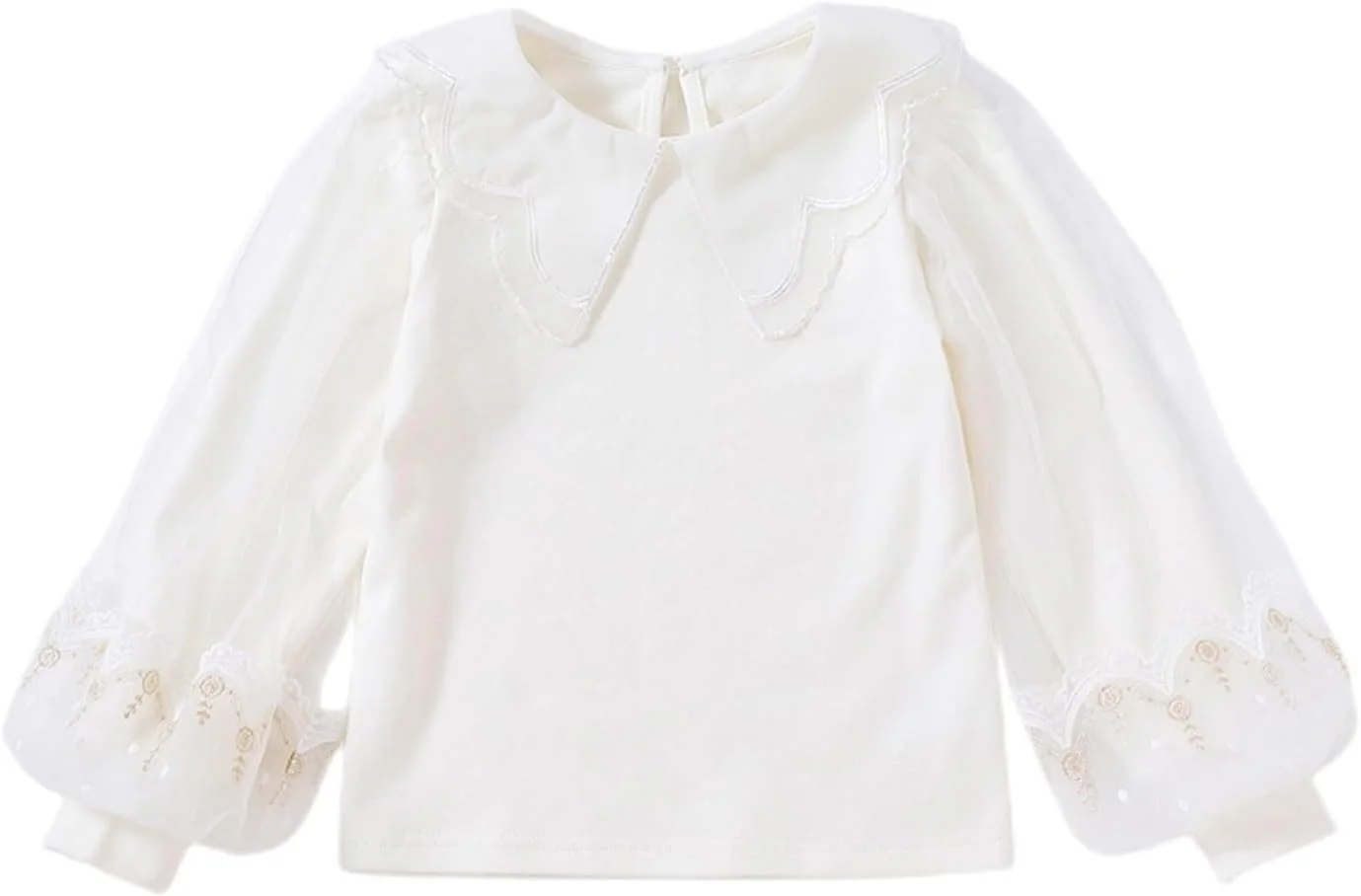 Verve Jelly بلوزهای آستین بلند توری دخترانه، تاپ های پولیور کودکانه، پیراهن های چین دار گلدار پاییزی و زمستانی