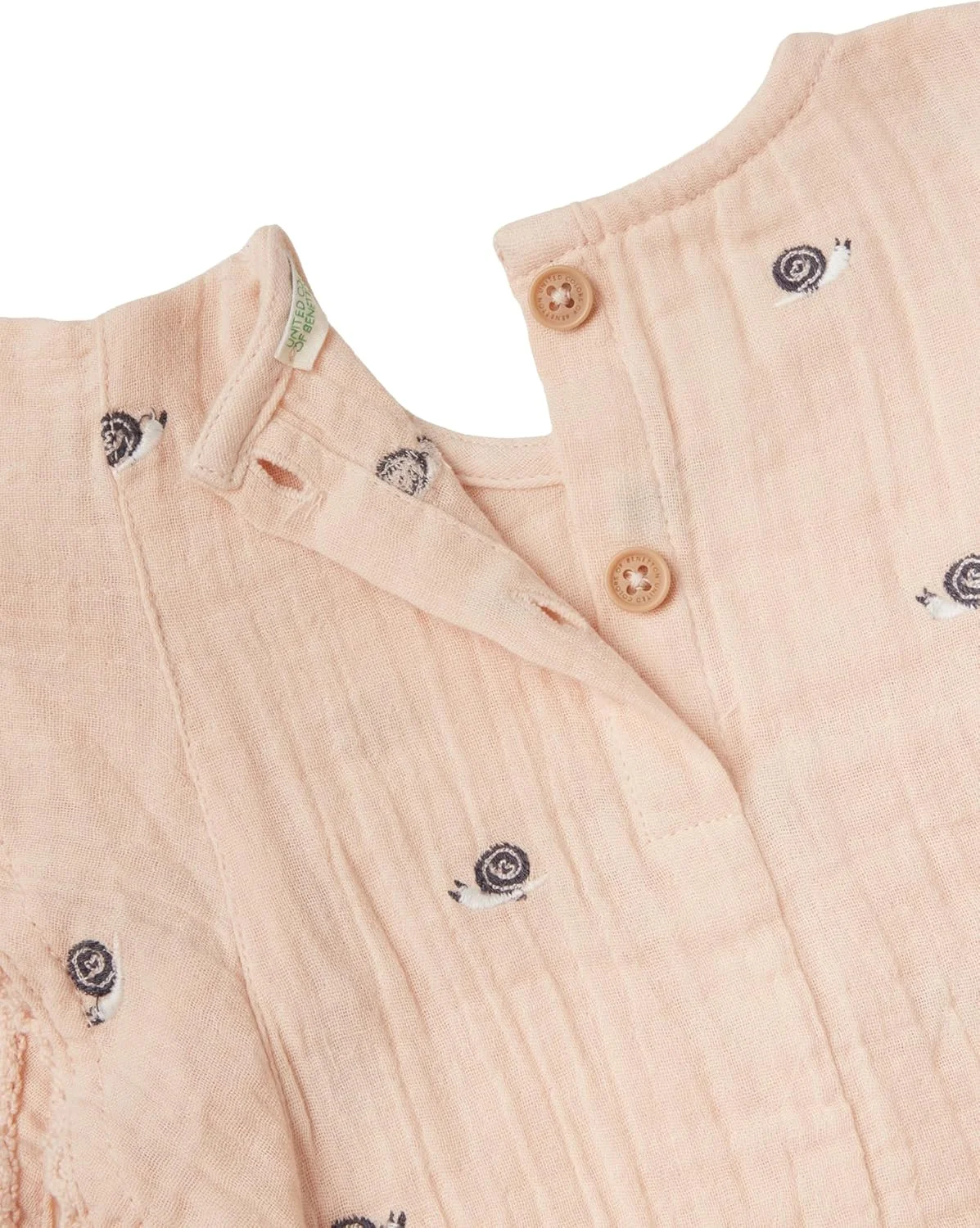 پیراهن دخترانه نوزادی United Colors of Benetton مدل Camicia S/M 52QFAQ00O، صورتی، 56 سانتی متر