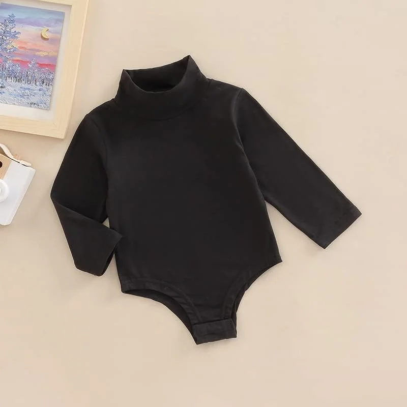 YINGISFITM لباس بادی یقه اسکی دخترانه آستین بلند، بلوز پاییزه و زمستانه نوزادی