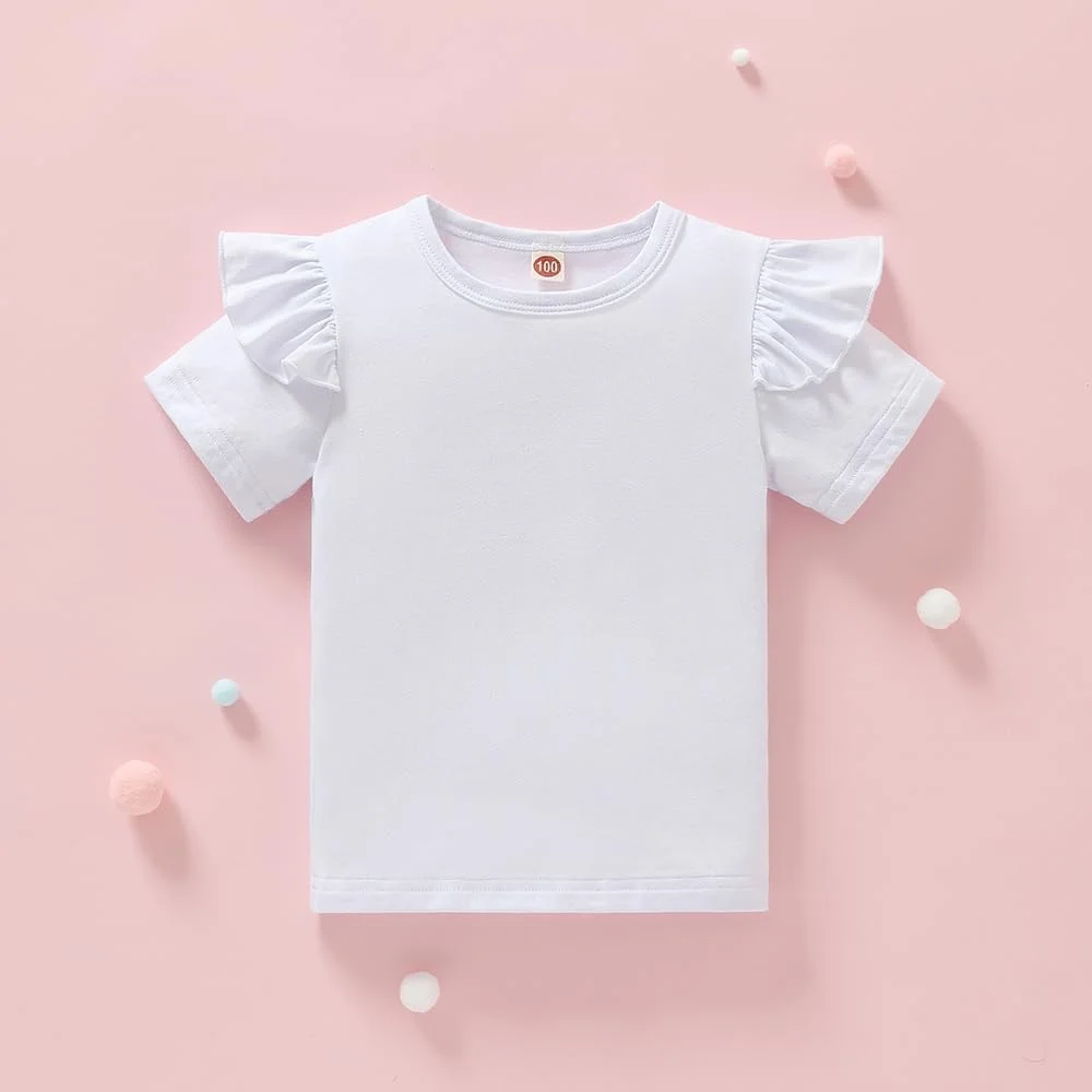 ست لباس دامن دخترانه نوزادی، تیشرت آستین بلند چین دار رنگ ثابت، بلوز دخترانه بچه گانه