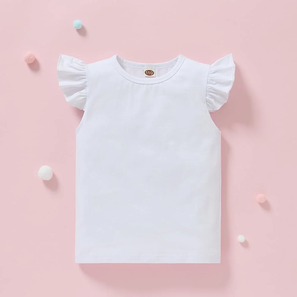 ست لباس دامن دخترانه نوزادی، تیشرت آستین بلند چین دار رنگ ثابت، بلوز دخترانه بچه گانه