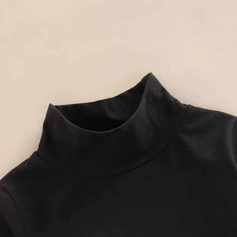 YINGISFITM لباس بادی یقه اسکی دخترانه آستین بلند، بلوز پاییزه و زمستانه نوزادی