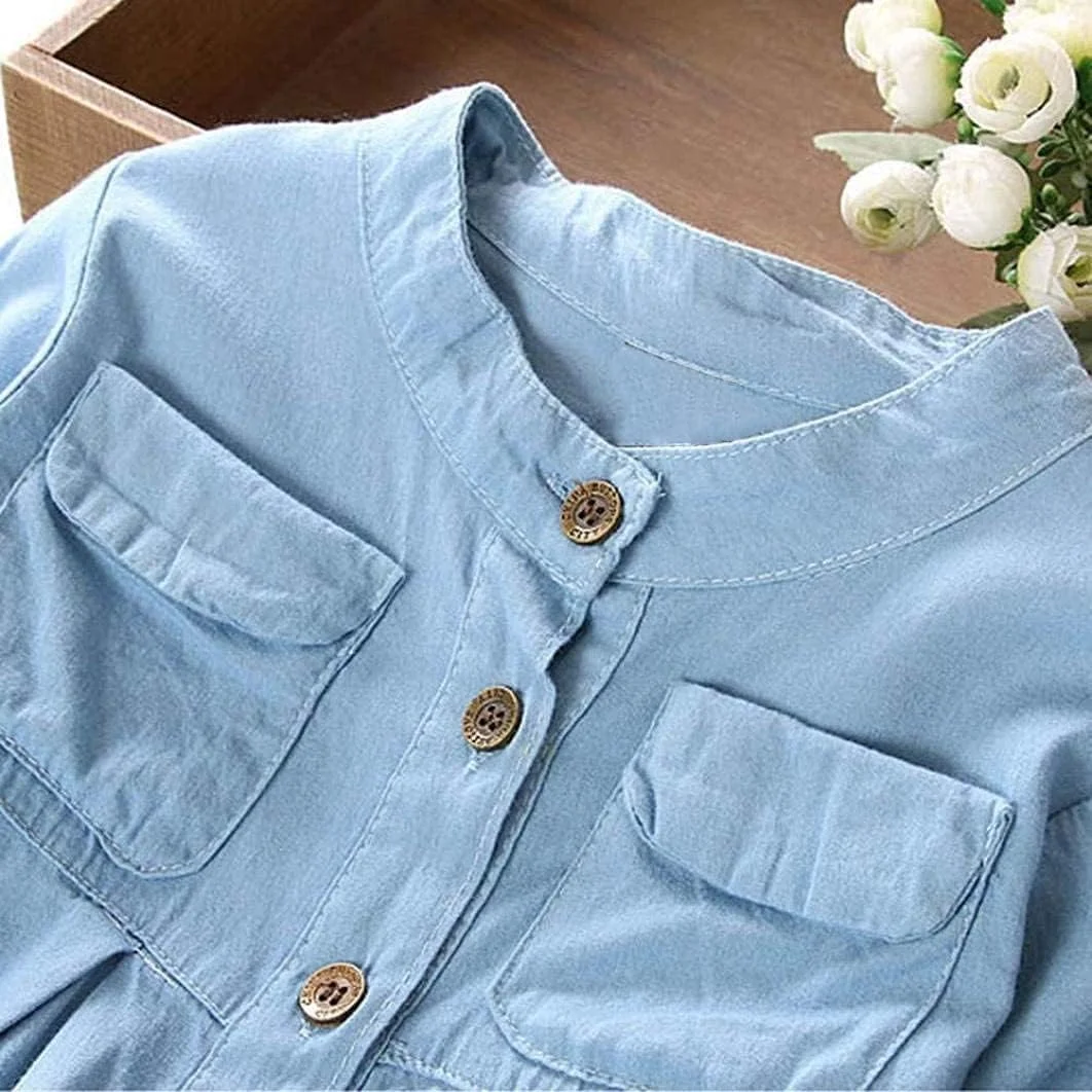 لباس بلوز آستین بلند دخترانه بچه گانه دکمه دار طرح دار جیب دار لباس کودکان مد پاییزه زمستانه لباس بلوز آستین بلند دخترانه بچه گانه دکمه دار طرح دار جیب دار لباس کودکان مد پاییزه زمستانه