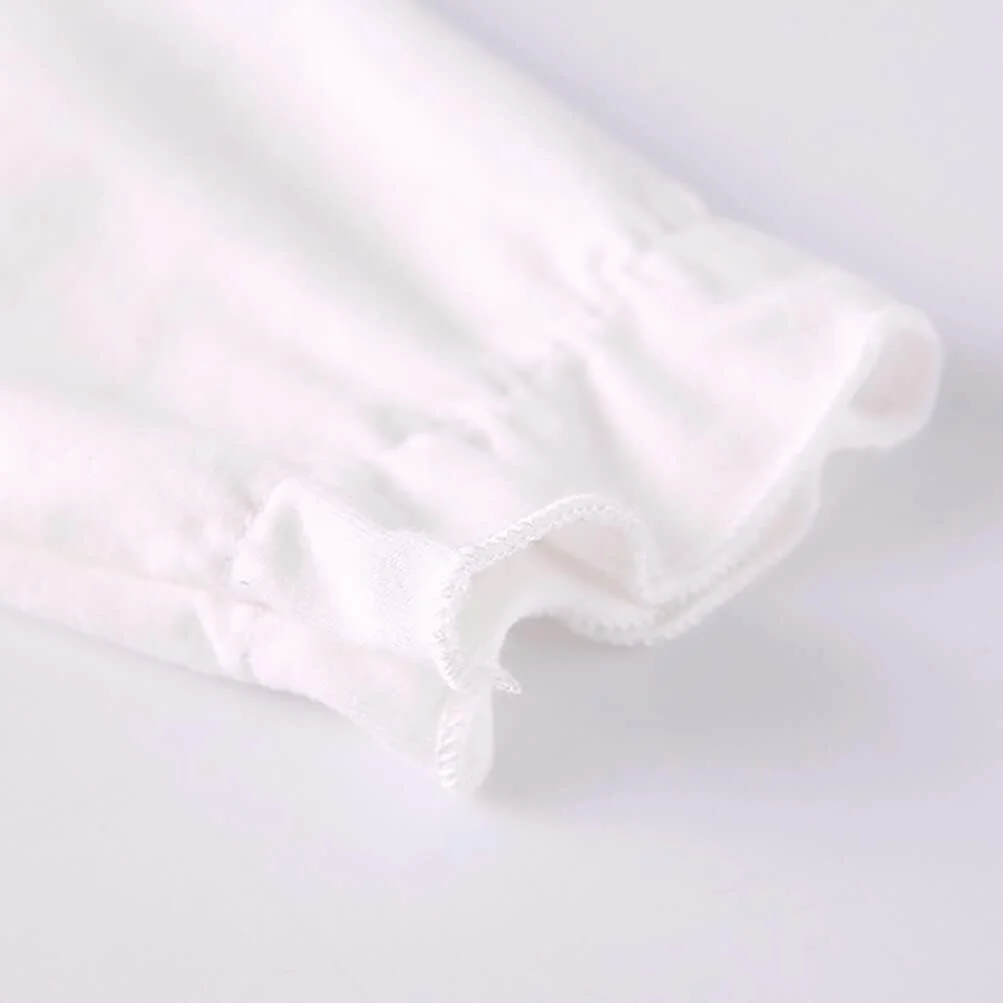 بلوز آستین بلند دخترانه RUKOSU، رنگ ثابت، یقه عروسکی، تی شرت نخی مناسب کودکان نوپا بلوز آستین بلند دخترانه RUKOSU، رنگ ثابت، یقه عروسکی، تی شرت نخی مناسب کودکان نوپا