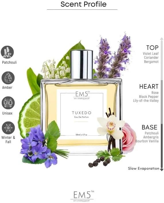 ادکلن унисекс EM5™ Tuxedo | نعناع هندی کهربا تند تازه | اسپری EDP برای مردان و زنان | رایحه قوی و ماندگار | هدیه برای او ادکلن унисекс EM5™ Tuxedo | نعناع هندی کهربا تند تازه | اسپری EDP برای مردان و زنان | رایحه قوی و ماندگار | هدیه برای او