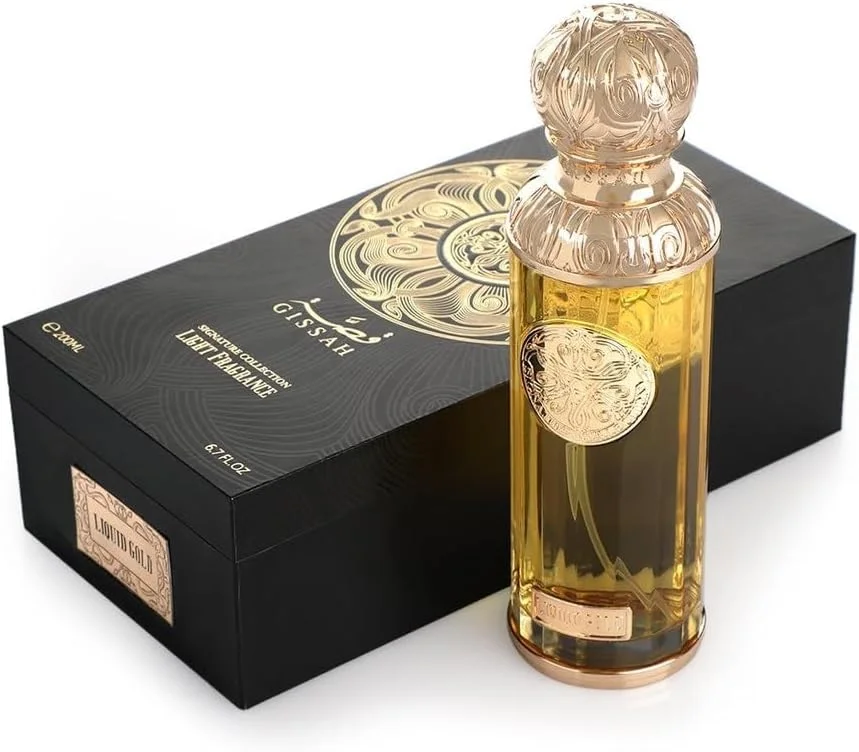 عطر ادو پرفیوم унисекс طلای مایع گیساه - 200 میلی لیتر / عطر شرقی چوبی با ماندگاری طولانی برای مردان و زنان