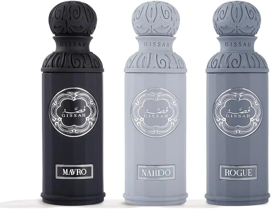 ست ادکلن 3 عددی مردانه و زنانه گیساه گرافیت، ماورو + روگ + ناردو، ادو پرفیوم 50 میلی لیتر (3x50ml)