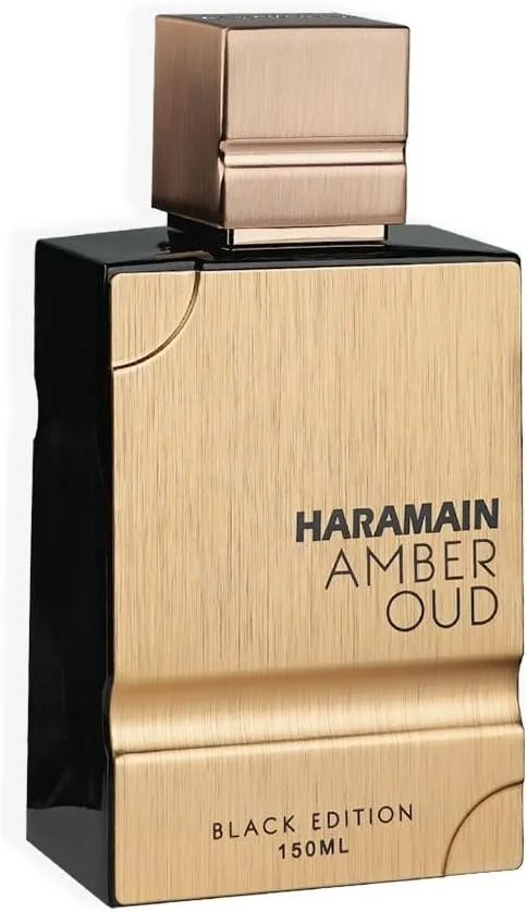 ادو پرفیوم مردانه/زنانه حرمین Amber Oud Black Edition - اسپری عطر 150 میلی لیتری | رایحه ماندگار یونیسکس با چرم، عنبر و عود | رایحه چوبی شرقی برای مردان و زنان