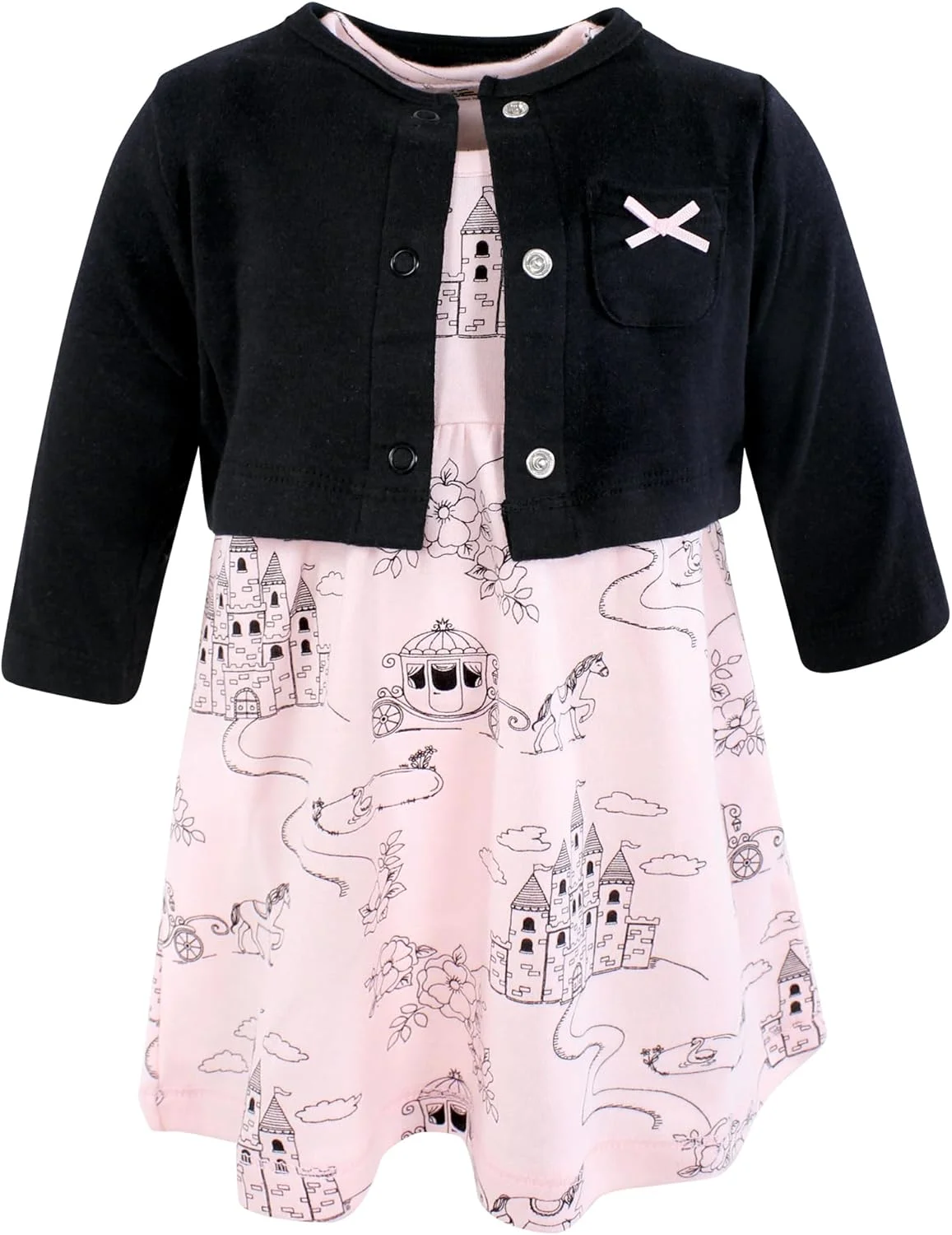 ست پیراهن و ژاکت نخی دخترانه نوزادی و نوپای هادسون بیبی