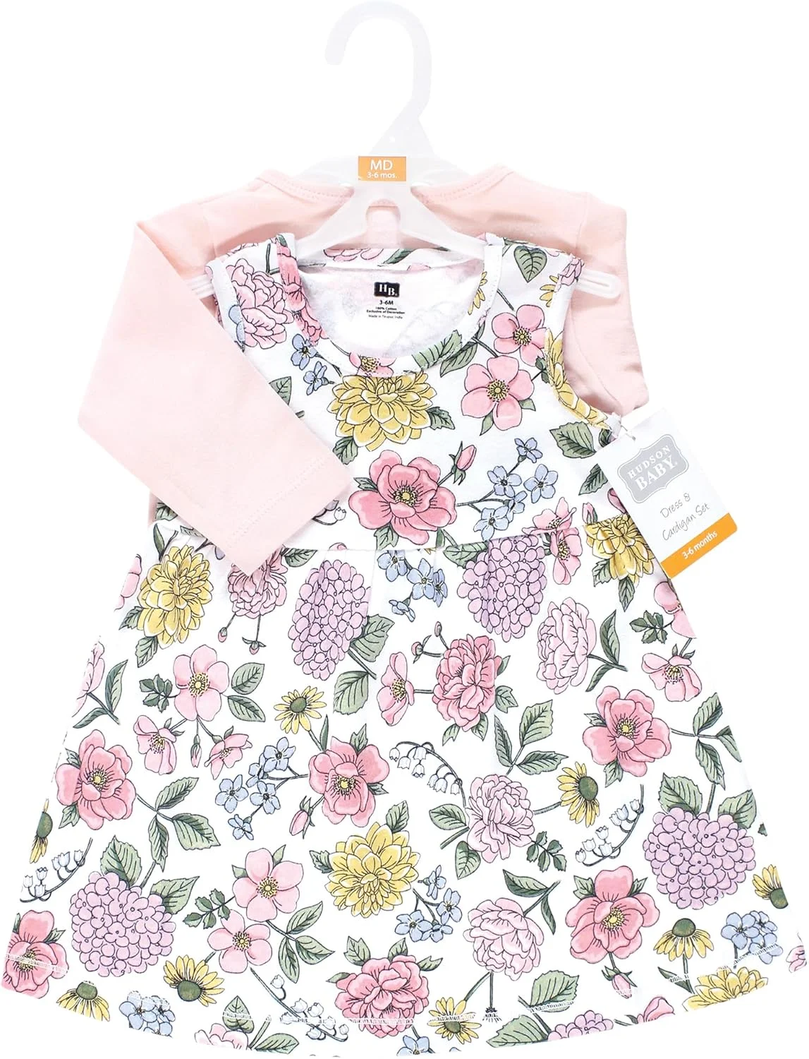 ست پیراهن و ژاکت نخی دخترانه نوزادی و نوپای هادسون بیبی