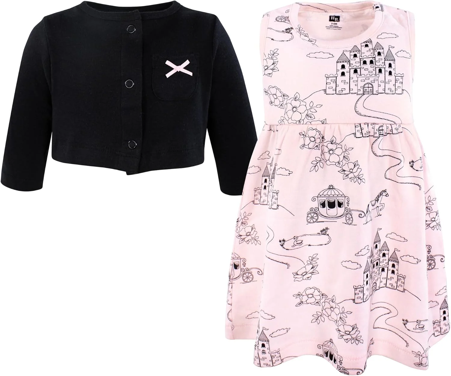 ست پیراهن و ژاکت نخی دخترانه نوزادی و نوپای هادسون بیبی