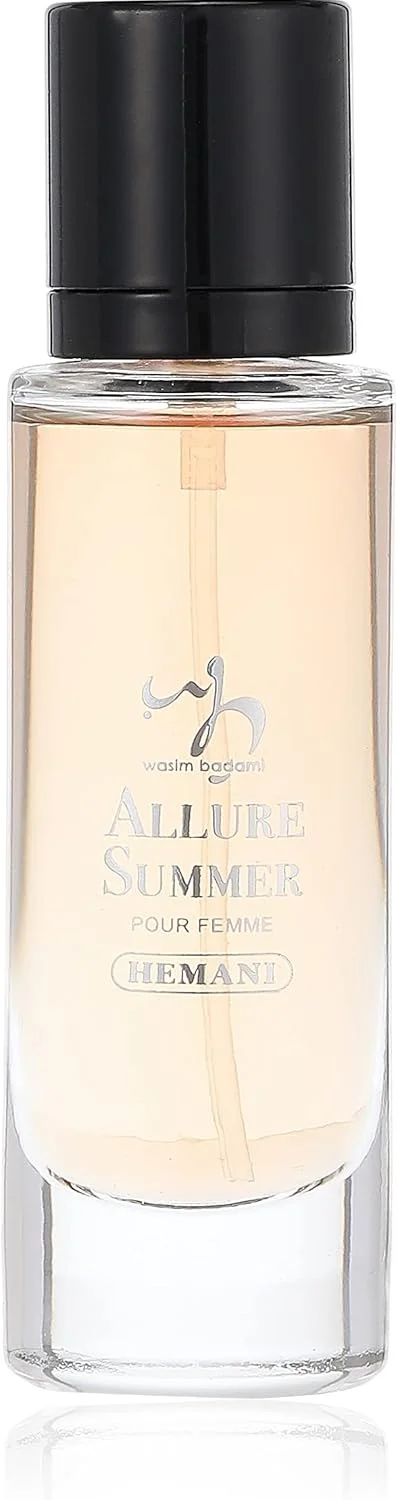 اسپری ادو پرفیوم زنانه Hemani Allure Summer، ماندگاری طولانی، رایحه ملایم زنانه، مناسب برای شب‌گردی و مناسبت‌های خاص، معرف شخصیتی قوی و پرشور، 30 میلی‌لیتر