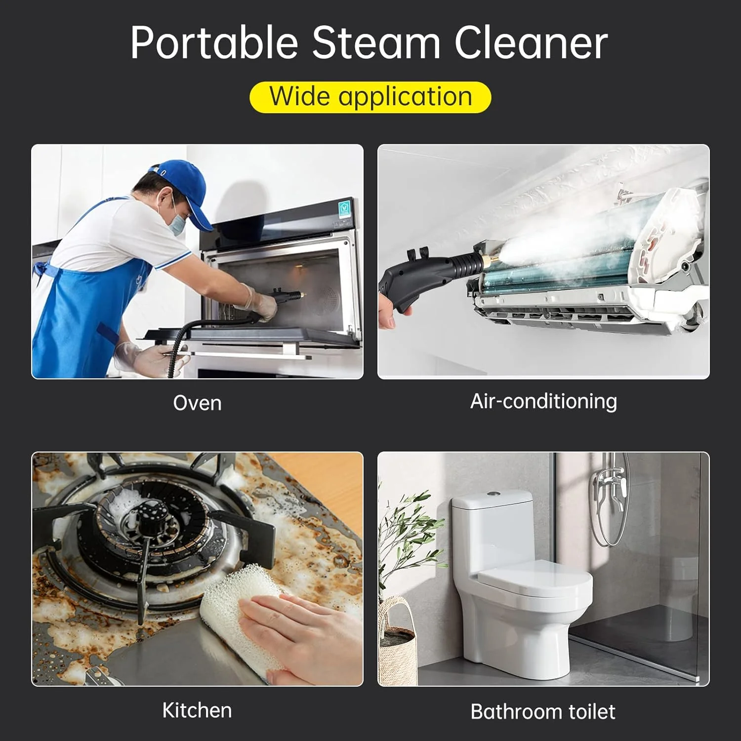 دستگاه بخارشوی Eacam 3500W فشار قوی، دستی، بدون مخزن، دمای بالا، قابل حمل، برقی، مناسب برای تمیز کردن آشپزخانه، حمام، کف، و دیتیلینگ خودرو دستگاه بخارشوی Eacam 3500W فشار قوی، دستی، بدون مخزن، دمای بالا، قابل حمل، برقی، مناسب برای تمیز کردن آشپزخانه، حمام، کف، و دیتیلینگ خودرو