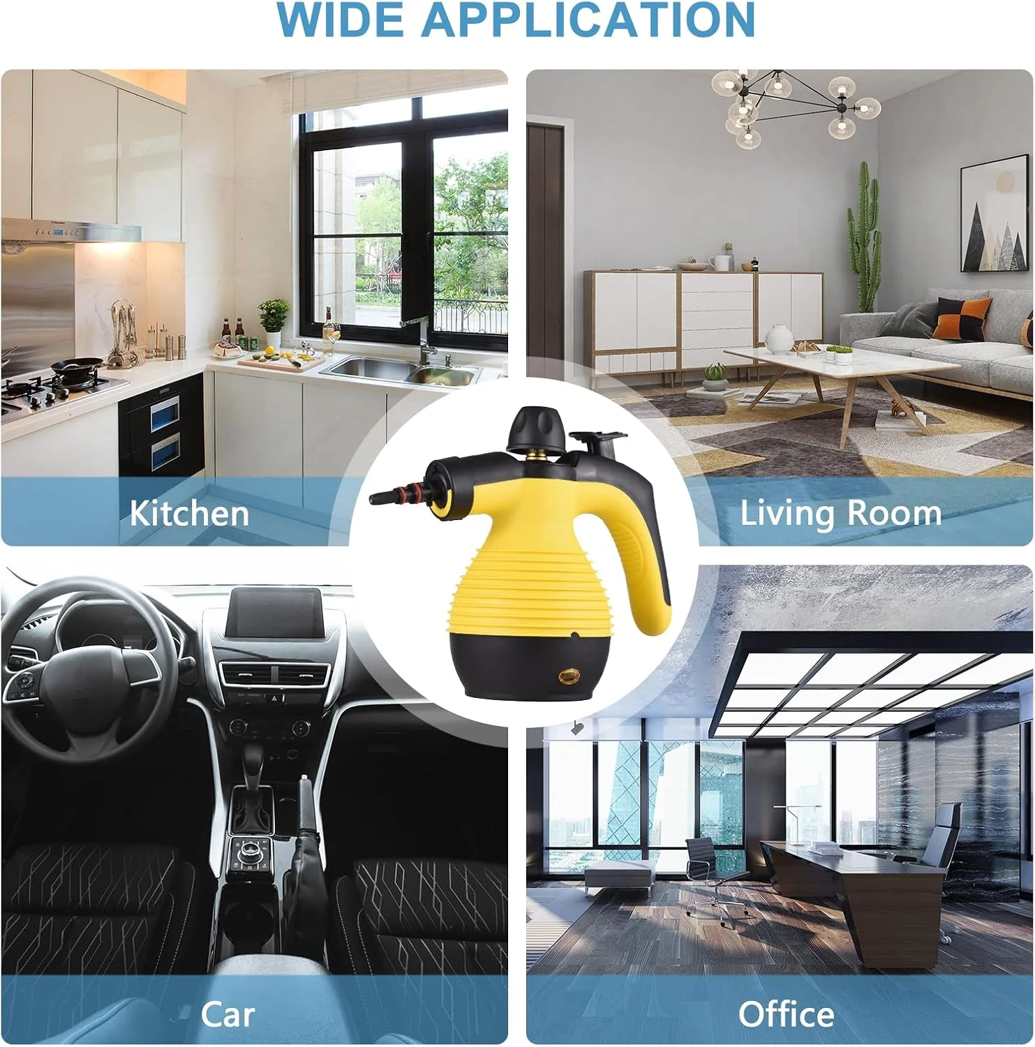 بخارشوی دستی قابل حمل Eacam 1050W چند منظوره با دمای بالا و فشار قوی به همراه 9 عدد لوازم جانبی برای آشپزخانه، مبل، حمام، خودرو و پنجره بخارشوی دستی قابل حمل Eacam 1050W چند منظوره با دمای بالا و فشار قوی به همراه 9 عدد لوازم جانبی برای آشپزخانه، مبل، حمام، خودرو و پنجره