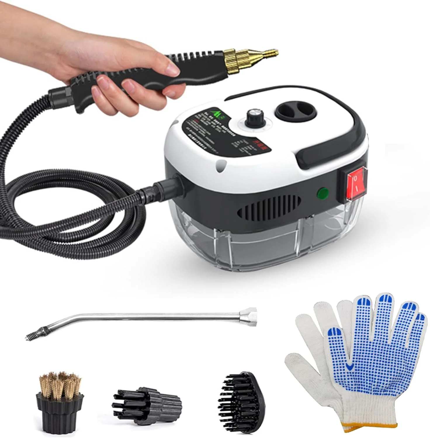 بخارشوی دستی قابل حمل 2500 واتی Eacam، دستگاه تمیز کننده بخار پرفشار با دمای بالا به همراه برس و دستکش برای آشپزخانه، مبلمان، حمام و خودرو بخارشوی دستی قابل حمل 2500 واتی Eacam، دستگاه تمیز کننده بخار پرفشار با دمای بالا به همراه برس و دستکش برای آشپزخانه، مبلمان، حمام و خودرو