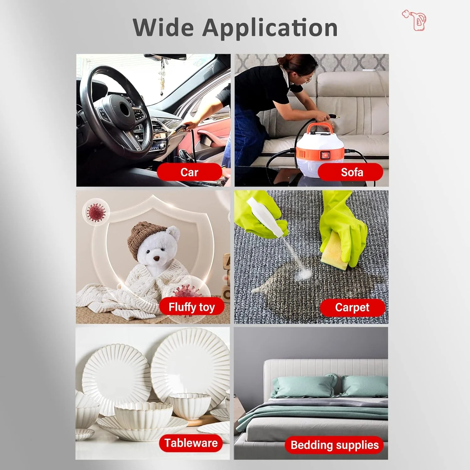 دستگاه بخارشوی دستی قابل حمل 2500 وات Eacam، دستگاه تمیز کننده بخار تحت فشار با دمای بالا به همراه برس برای آشپزخانه، مبلمان، حمام، خودرو، مشکی و نارنجی دستگاه بخارشوی دستی قابل حمل 2500 وات Eacam، دستگاه تمیز کننده بخار تحت فشار با دمای بالا به همراه برس برای آشپزخانه، مبلمان، حمام، خودرو، مشکی و نارنجی