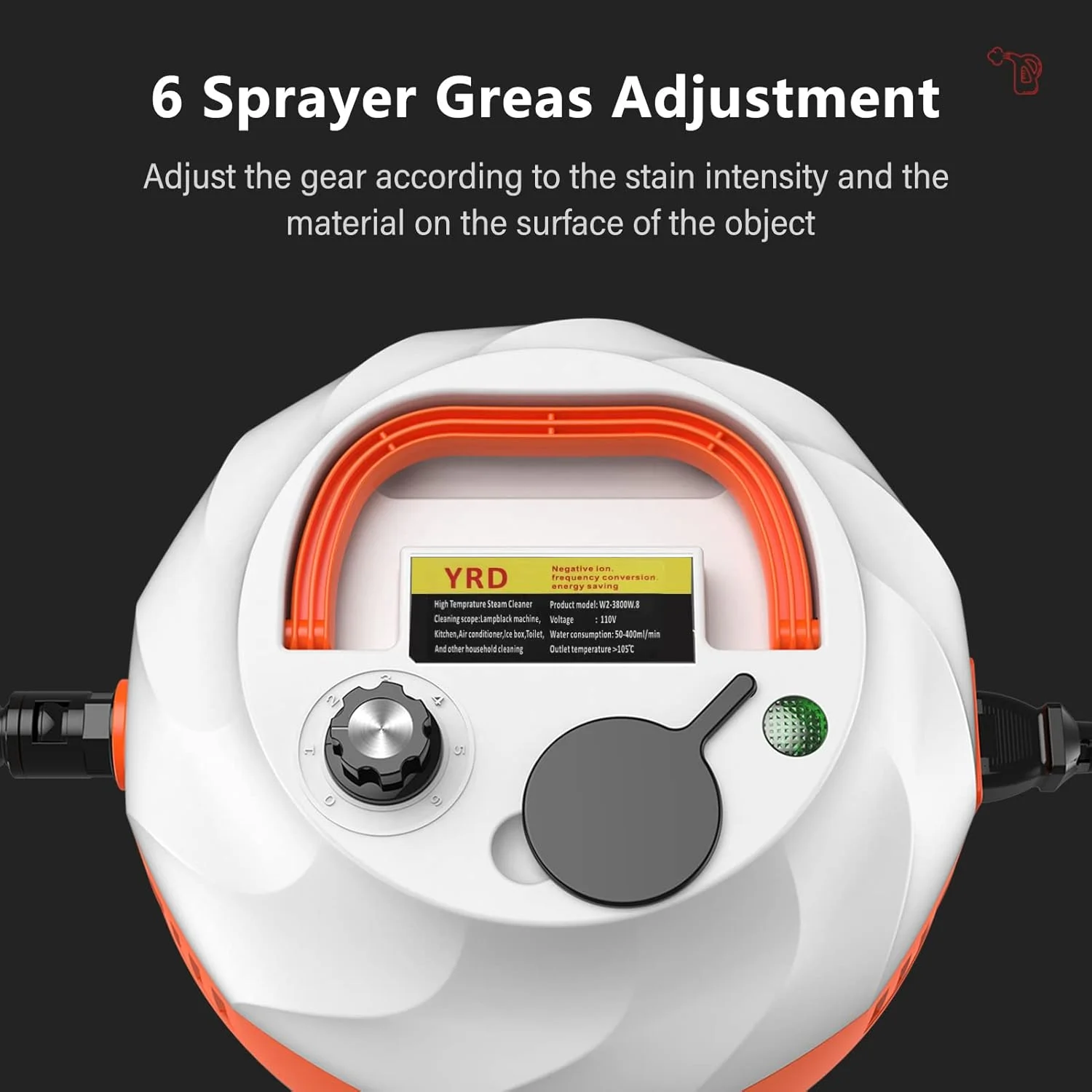 دستگاه بخارشوی دستی قابل حمل 2500 وات Eacam، دستگاه تمیز کننده بخار تحت فشار با دمای بالا به همراه برس برای آشپزخانه، مبلمان، حمام، خودرو، مشکی و نارنجی دستگاه بخارشوی دستی قابل حمل 2500 وات Eacam، دستگاه تمیز کننده بخار تحت فشار با دمای بالا به همراه برس برای آشپزخانه، مبلمان، حمام، خودرو، مشکی و نارنجی