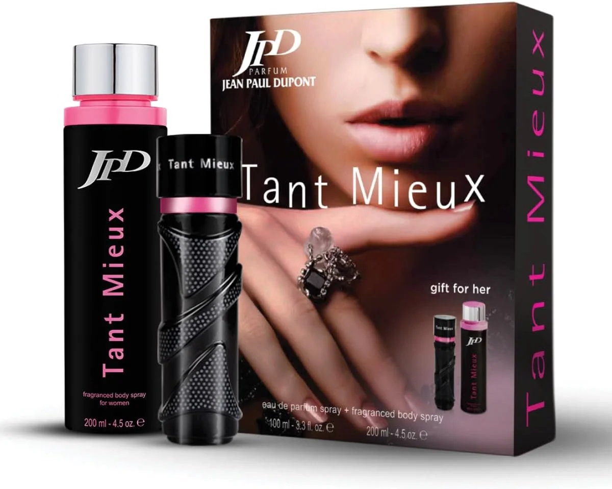 ژان پل دوپونت (JPD) Tant Mieux - بسته تبلیغاتی 2 تکه زنانه - ادو پرفیوم 100 میلی لیتر + اسپری بدن 200 میلی لیتر - هدیه برای او - ست هدیه عطر - رایحه های شرقی، میوه ای و سبز
