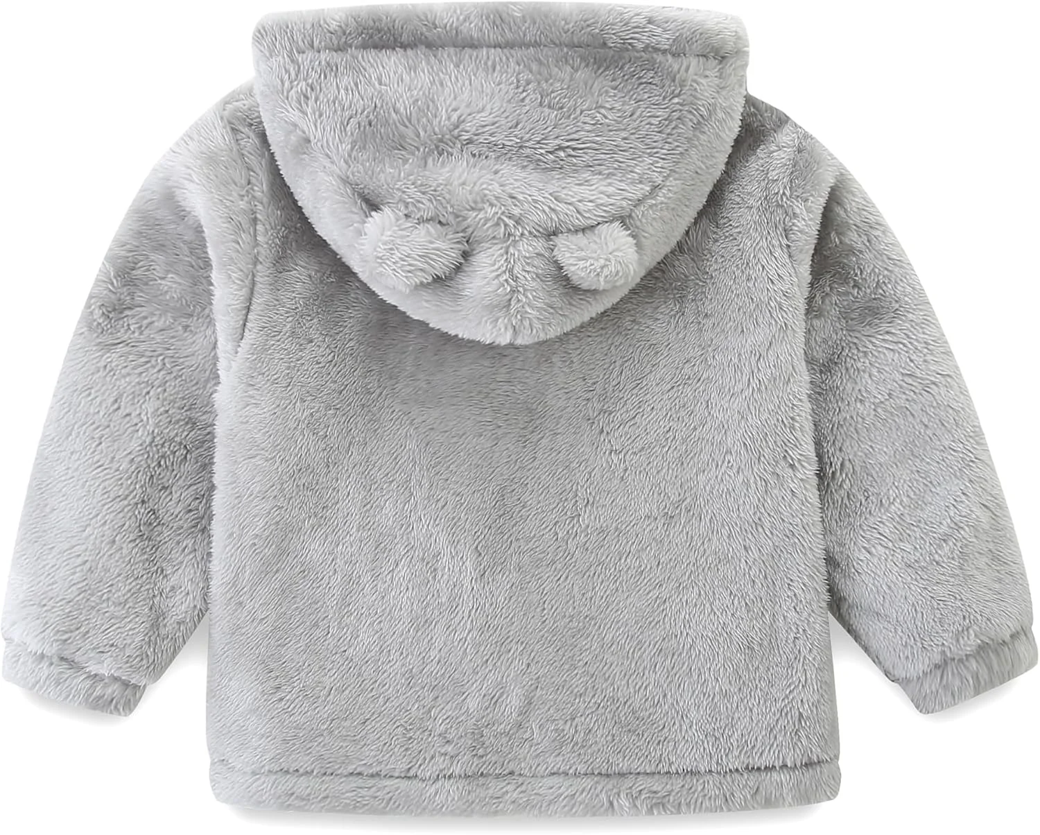 کت ژاکت کلاه دار پشمی کارتونی نوزادی پسرانه دخترانه با گوش، کت گرم بیرونی بچه گانه با زیپ 1-6 ساله