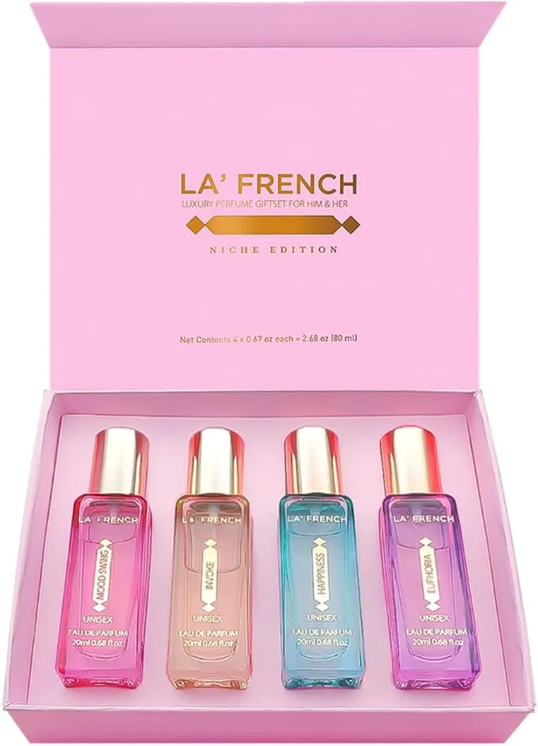 ست هدیه عطر زنانه La French 4X20ml | شامل Mood Swing Euphoria Happiness Invoke | ست عطر لوکس | رایحه تند و تازه با ماندگاری طولانی