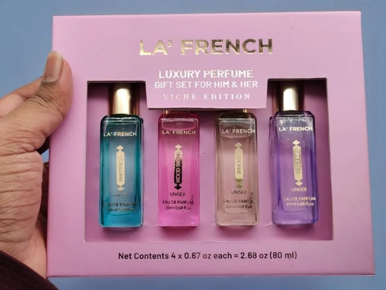 ست هدیه عطر زنانه La French 4X20ml | شامل Mood Swing Euphoria Happiness Invoke | ست عطر لوکس | رایحه تند و تازه با ماندگاری طولانی ست هدیه عطر زنانه La French 4X20ml | شامل Mood Swing Euphoria Happiness Invoke | ست عطر لوکس | رایحه تند و تازه با ماندگاری طولانی