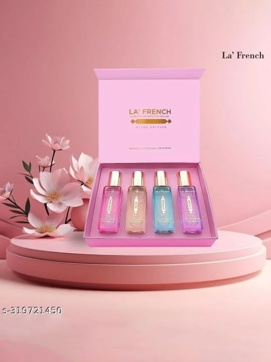 ست هدیه عطر زنانه La French 4X20ml | شامل Mood Swing Euphoria Happiness Invoke | ست عطر لوکس | رایحه تند و تازه با ماندگاری طولانی ست هدیه عطر زنانه La French 4X20ml | شامل Mood Swing Euphoria Happiness Invoke | ست عطر لوکس | رایحه تند و تازه با ماندگاری طولانی