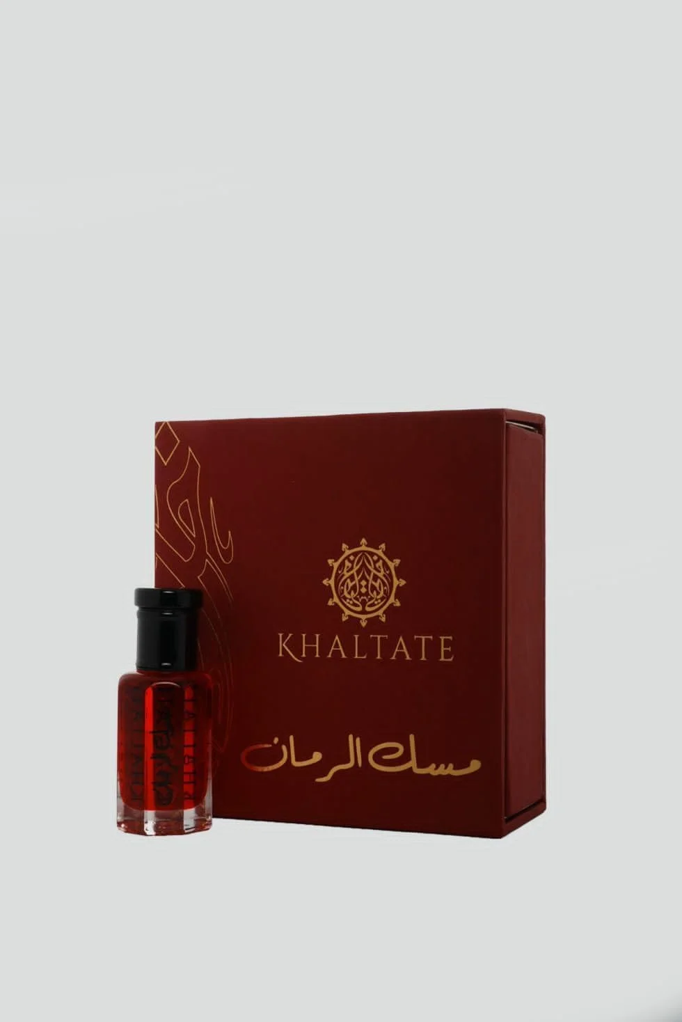 عطر عربی لوکس خلتات، رایحه سنتی در بطری شیشه ای قرمز با جعبه هدیه